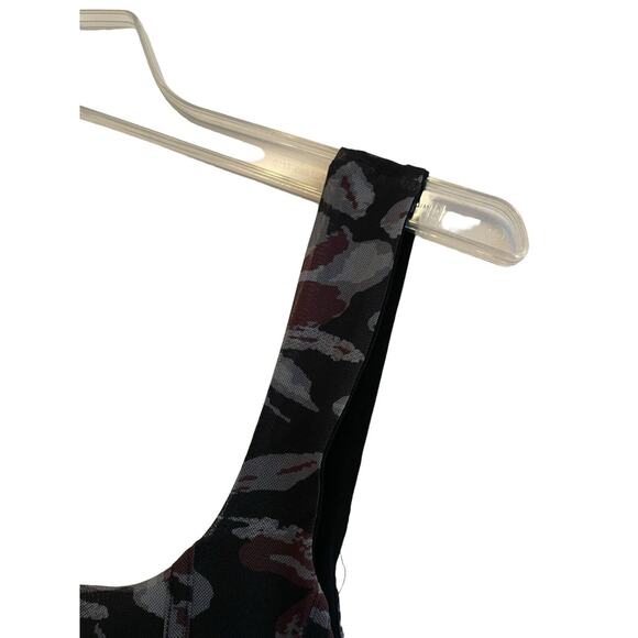 Free People Galaxy Corset Tank Top Size Small Mesh Black Gray Floral Cropped NWT - Picture 5 of 11